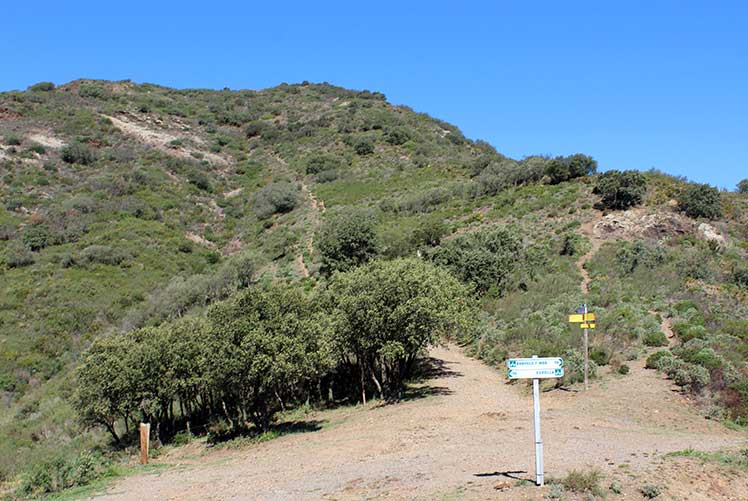 Inici del camí al Coll de Banyuls