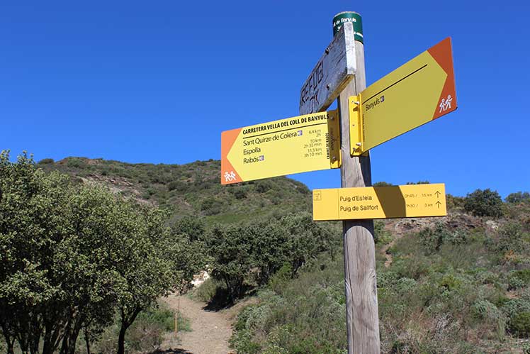 Senyal indicador al Coll de Banyuls