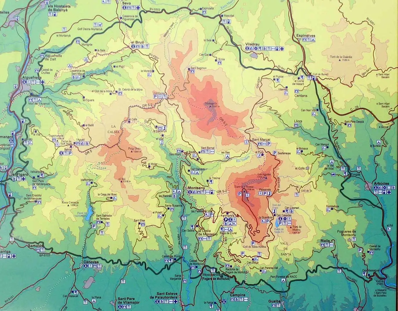 Mapa Montseny